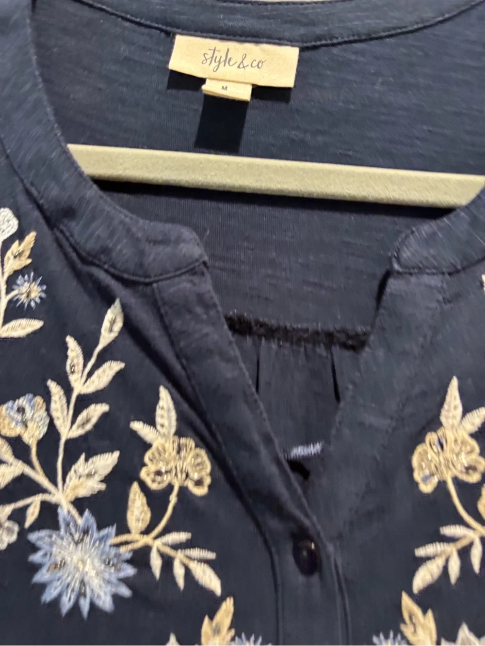 Style and Co Blue Peasant blouse